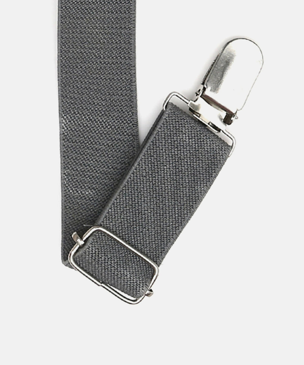 Manet Boys Solid Suspenders - Grey