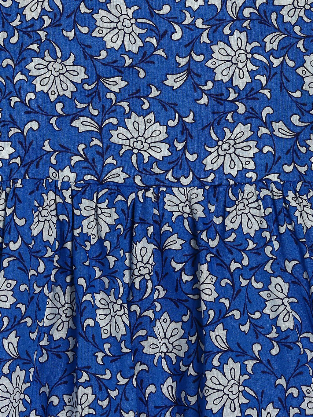 Manet Girls Cotton Layer Frock Printed - Blue
