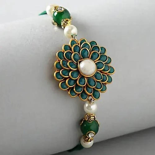 Premium Beads Rakhi & Box of Choco Swiss - Distacart