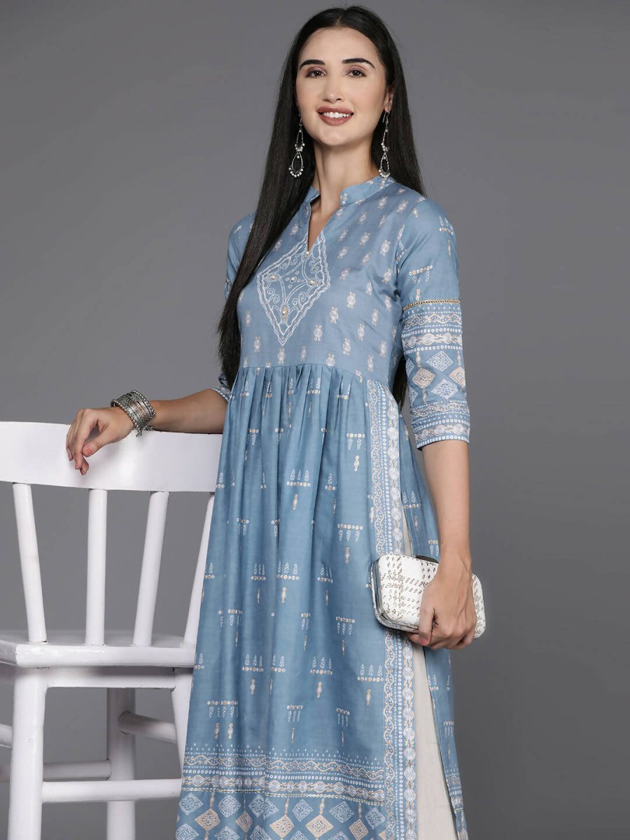 Ahalyaa Women's Traditional wear Kurta - Powder Blue