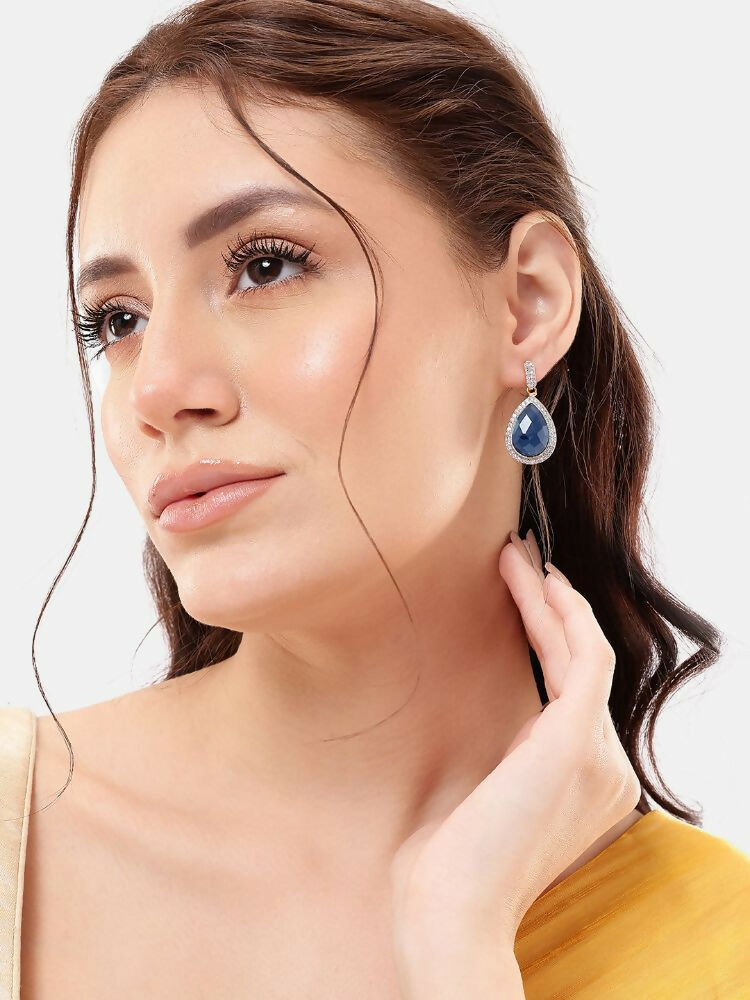 Nuyug 22K Gold Plated Azure Muse Contemporary Drop Earrings - Distacart
