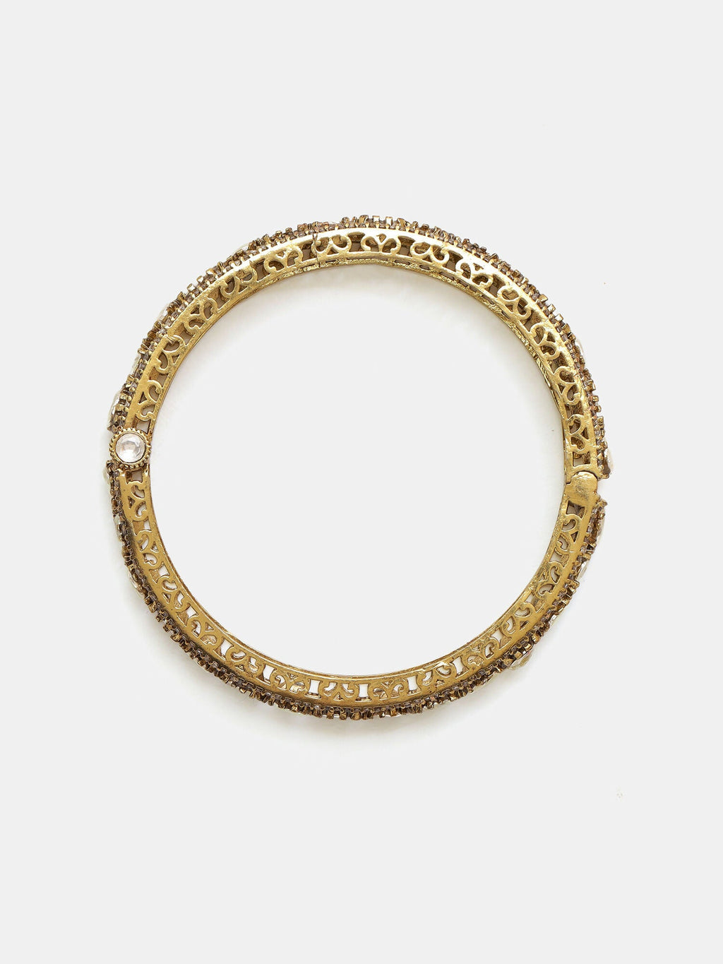 Ruby Raang 22k Gold Polished Kundan Bracelet - Distacart