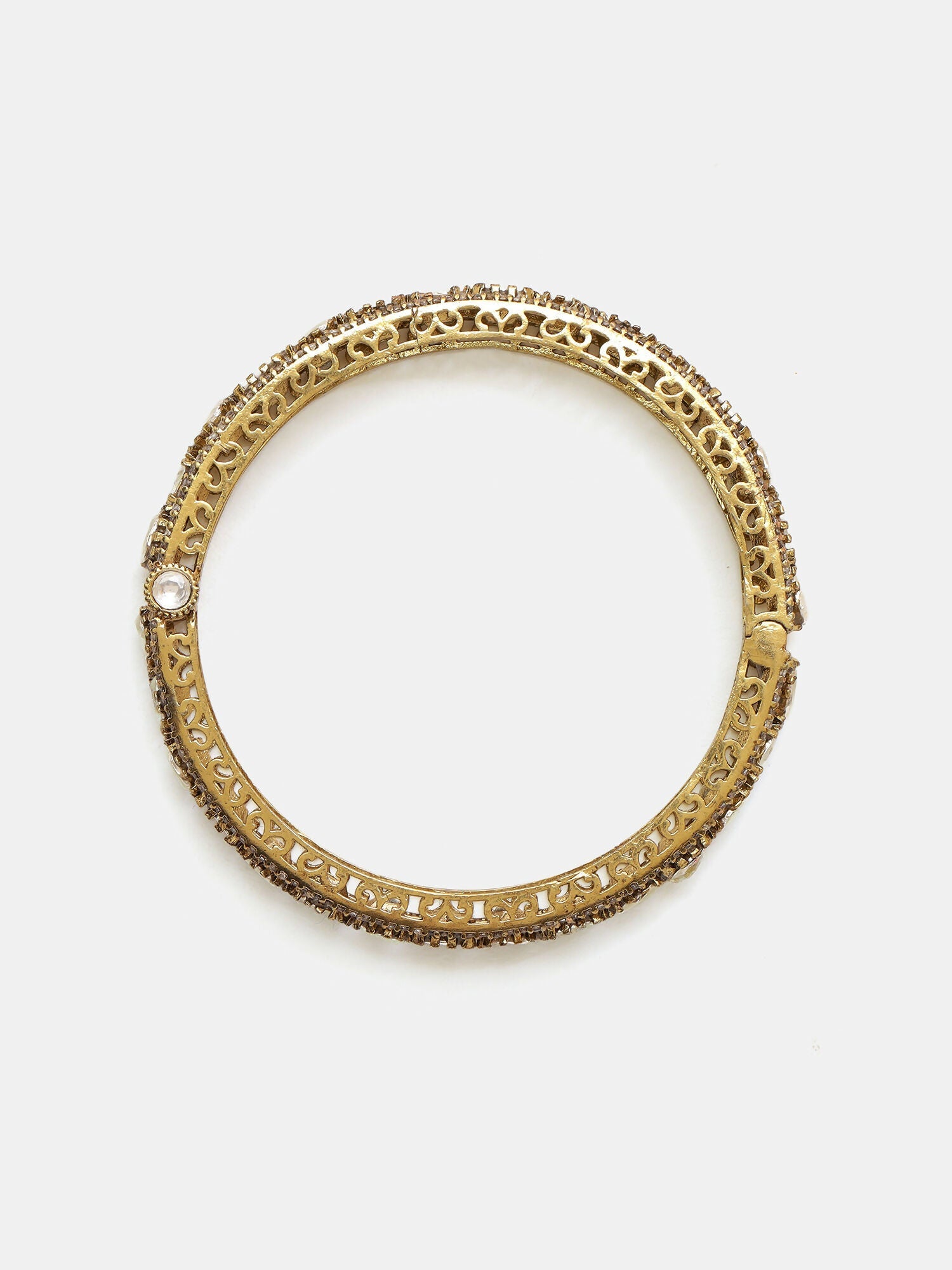 Ruby Raang 22k Gold Polished Kundan Bracelet - Distacart