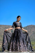 Lehenga Mart Designer Bollywood Style Wedding Lehenga Choli - Black