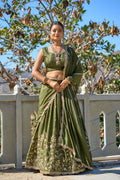 Lehenga Mart Designer Bollywood Style Wedding Lehenga Choli - Mahendi