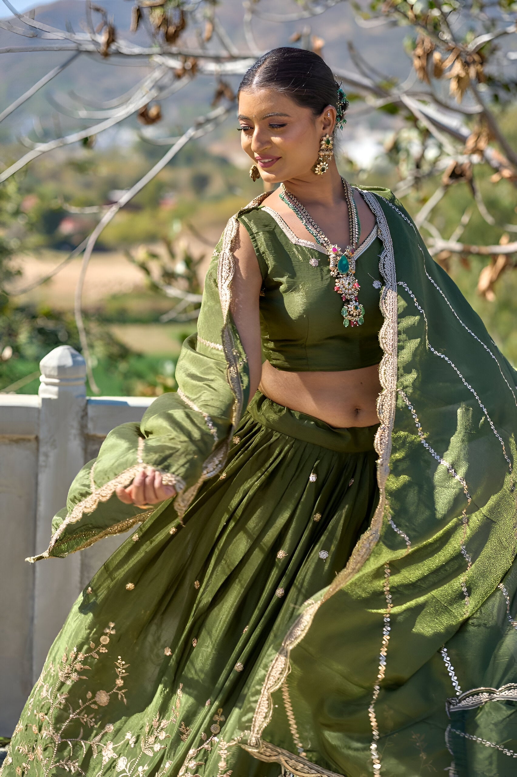 Lehenga Mart Designer Bollywood Style Wedding Lehenga Choli - Mahendi