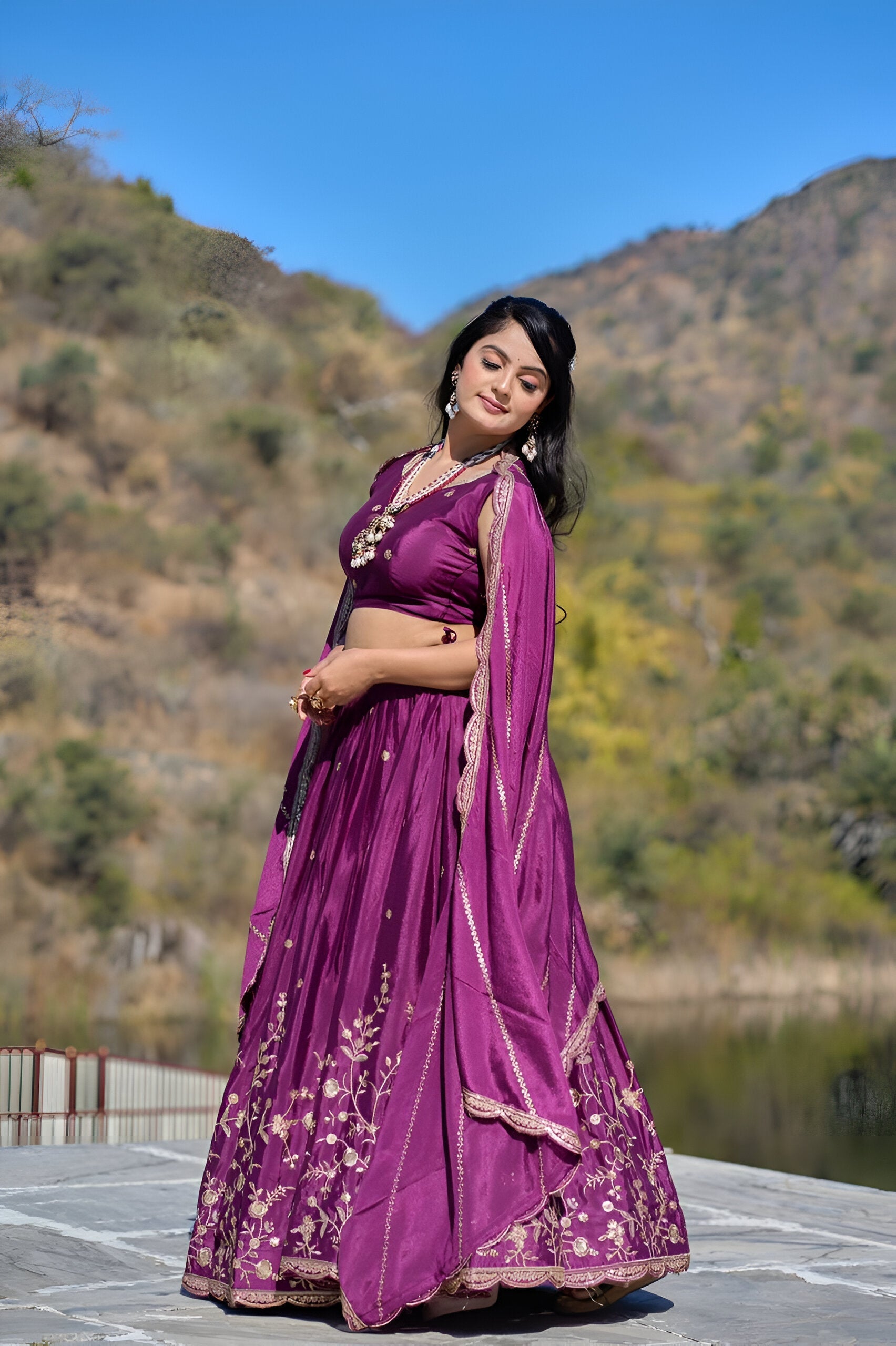 Lehenga Mart Designer Bollywood Style Wedding Lehenga Choli - Wine