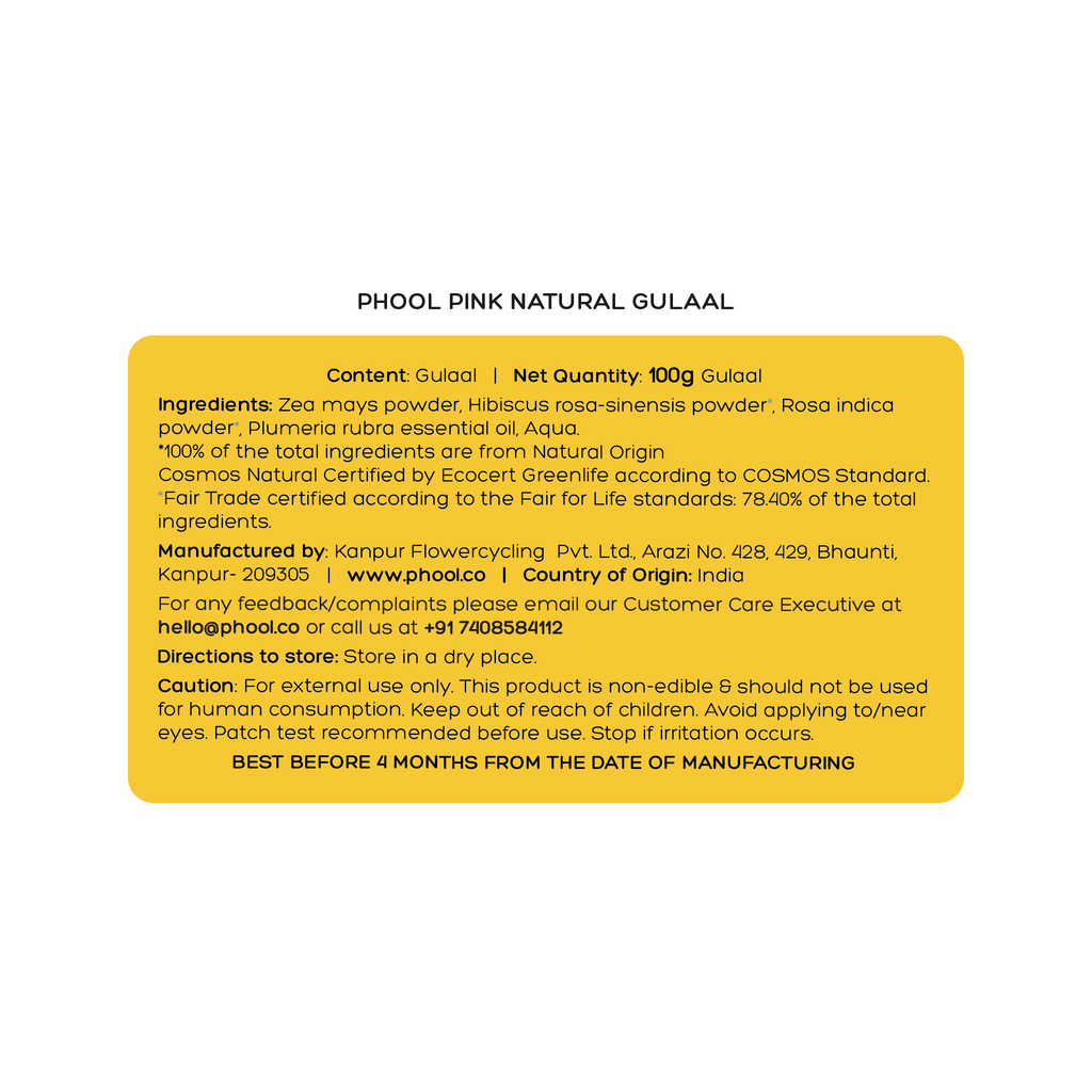 Phool Pink Natural Gulaal - Distacart