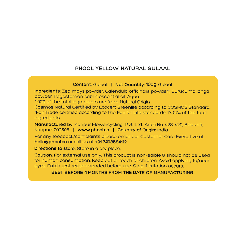 Phool Yellow Natural Gulaal - Distacart