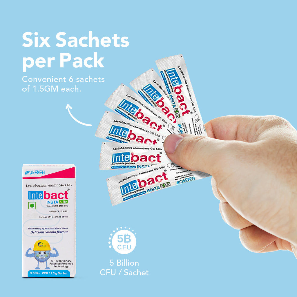 Dr Morpen Intebact Insta Probiotic 5Bn (1.5Gm) - 6 Sachets - Distacart