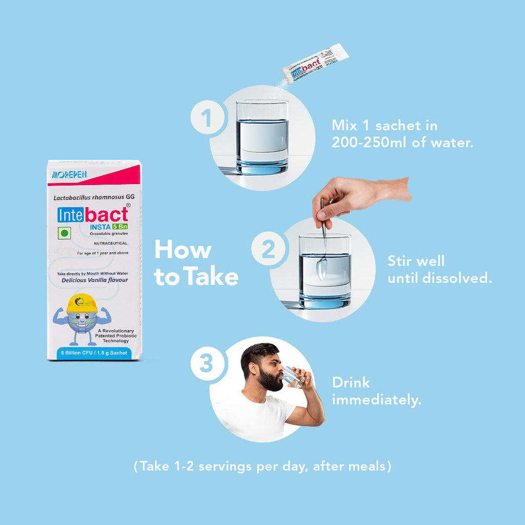 Dr Morpen Intebact Insta Probiotic 5Bn (1.5Gm) - 6 Sachets - Distacart