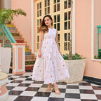 The52 Women's Gorgeous Thread work Cotton Rayon Fabric Flared Dress - Distacart