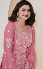 Anaita Light Pink Chinon Embroidered Thread Work Stitched Salwar Suit - Distacart