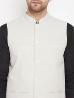 Even Apparels Cream Merino Men Woven Nehru Jacket BF504 - Distacart