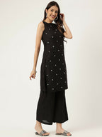 Joban Fashion Black Rayon and Embroidered Work Straight Kurta Bottom Set