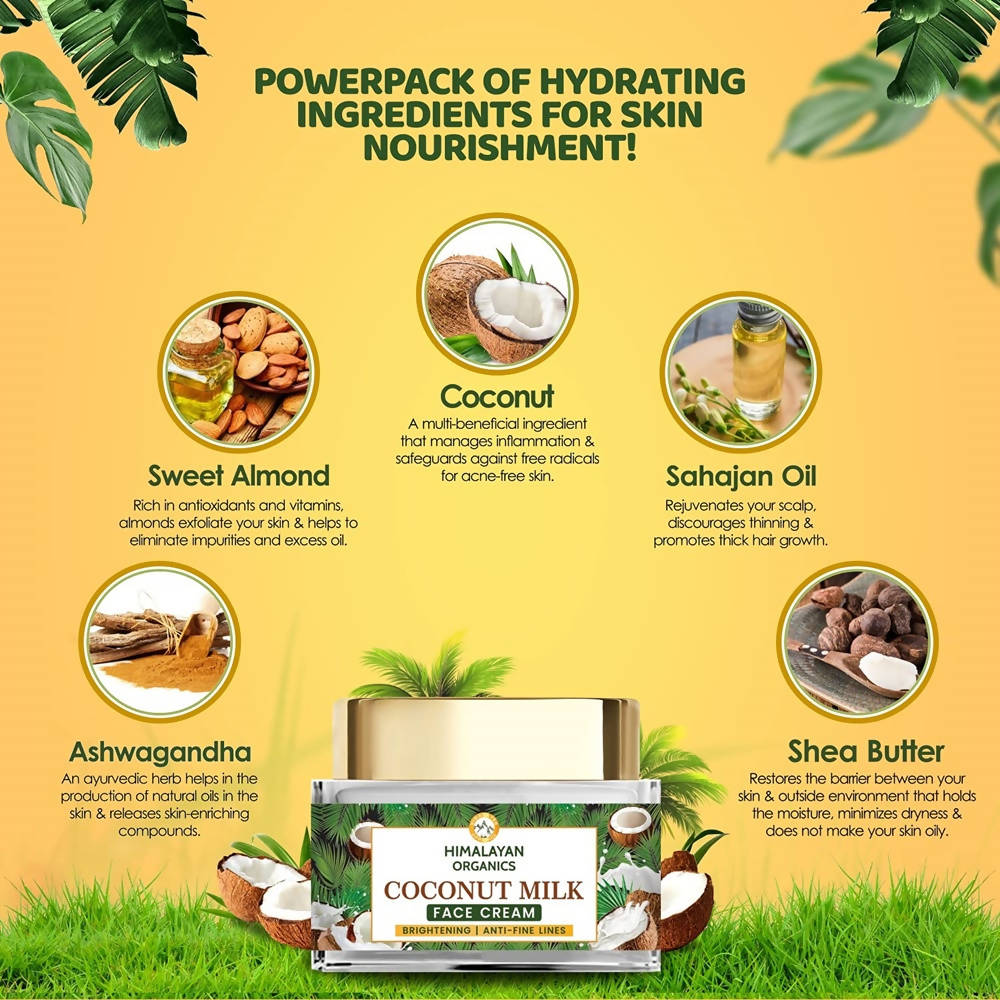Himalayan Organics Coconut Milk Brightening And Anti-Fine Lines Face Cream
