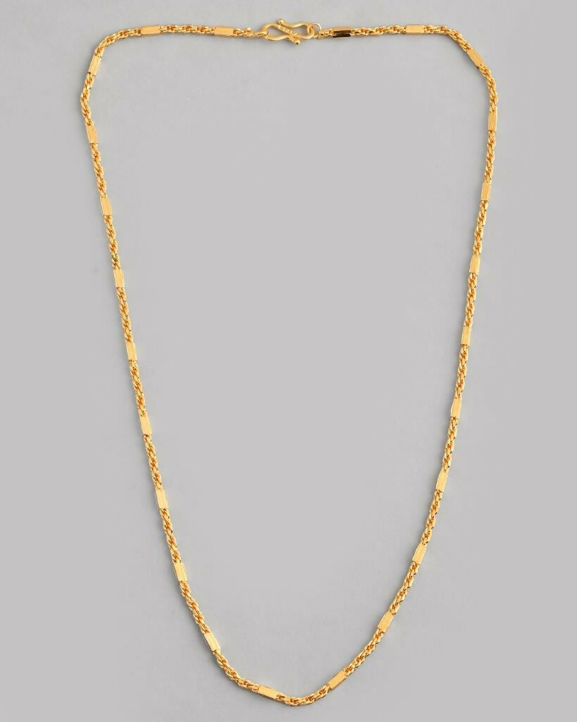 VOJ Gold-Polished Pipe Chain For Men