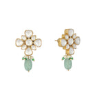 Nuyug 22K Gold Plated Kundan Paradise Green Studs - Distacart