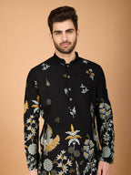 Vastranavya Exclusive Wedding Wear Viscose Rayon Thread Embroidered Work Kurta