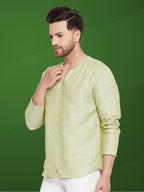 Even Apparels Men's Pure Cotton Green Kurta