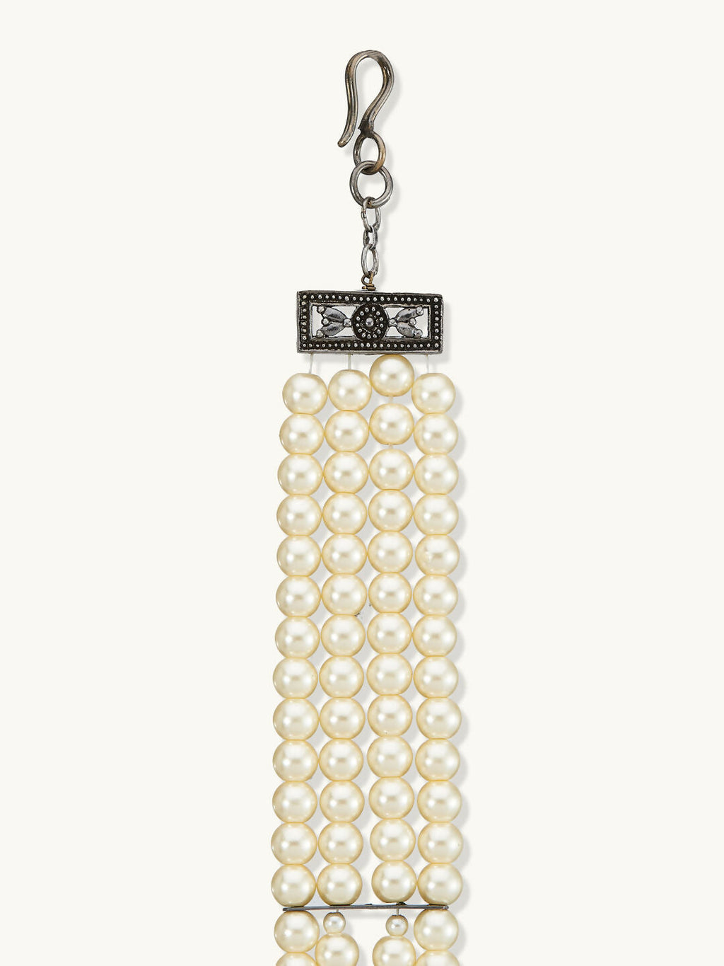 Nuyug Pearl Beaded Jade Stone Choker Necklace