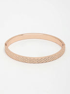 NVR Men's Rose Gold Stainless Steel Kada Bracelet - Distacart