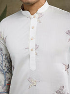 Vastranavya White Exclusive Festival Wear Viscose Silk Thread & Sequence Embroidered Work Kurta