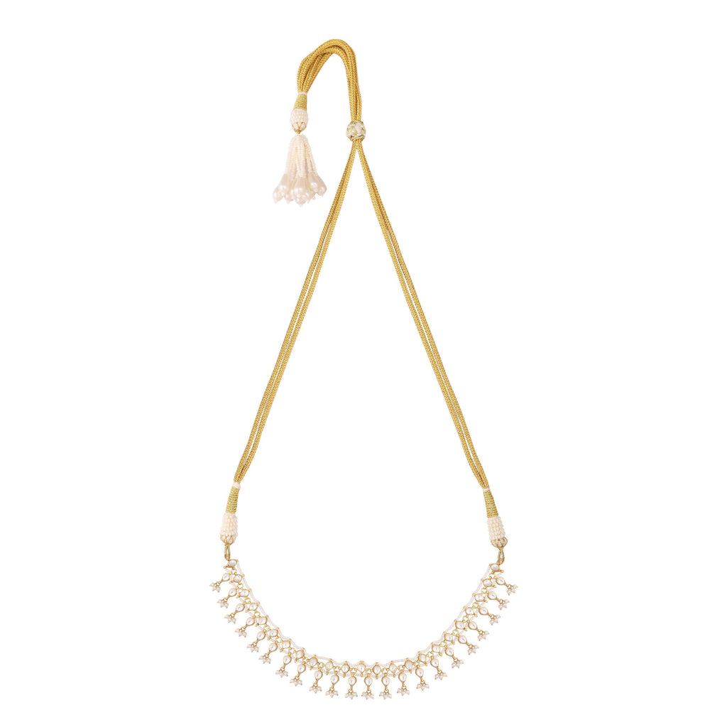 Nuyug 22K Gold Plated Regal Kundan & Pearl Matha Patti