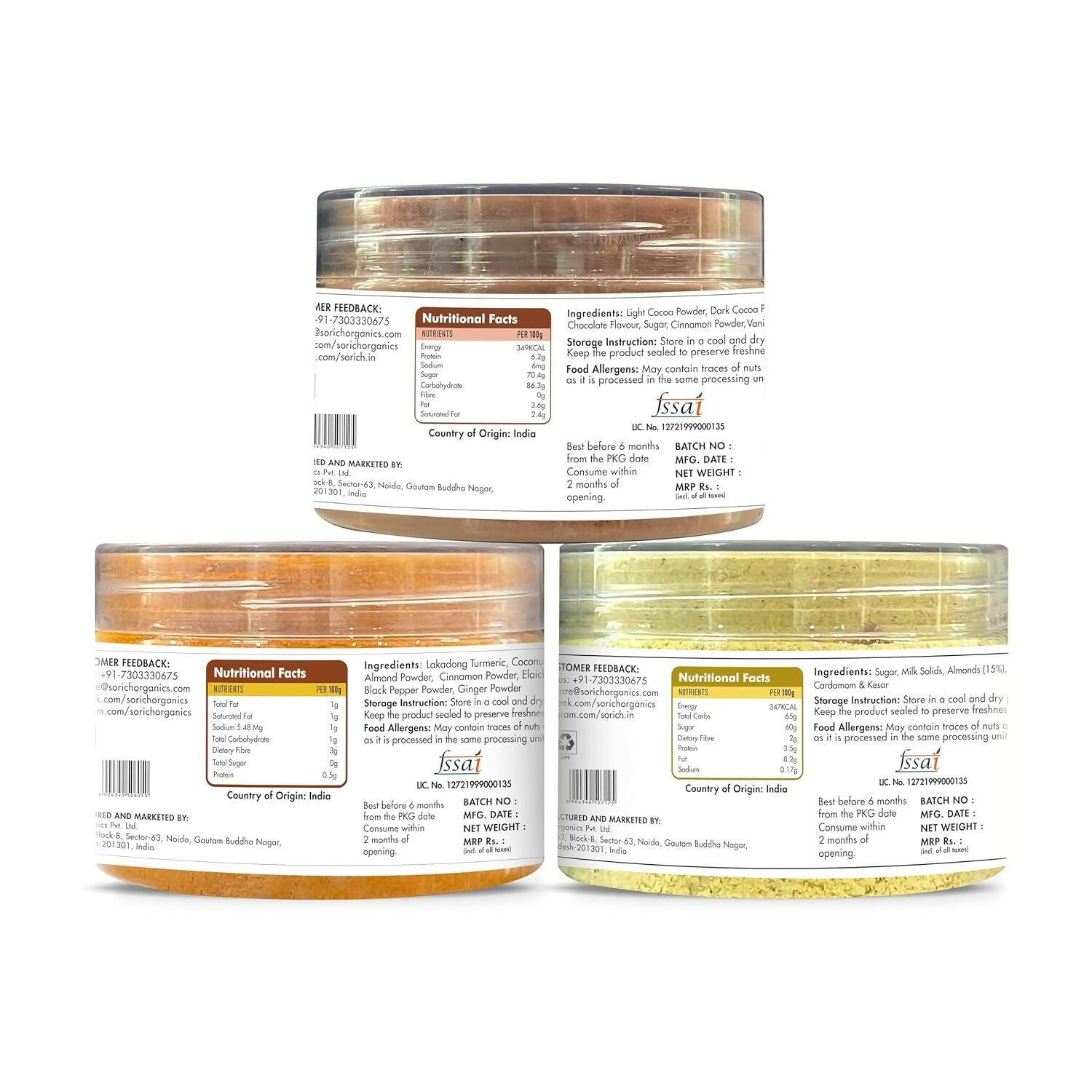 Sorich Organics Chocolate Badam Milk Golden Latte Jars Combo - Distacart