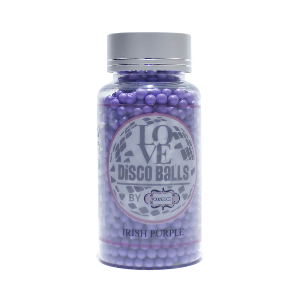 confect irish purple disco balls sprinkles 5 mm 120 gms