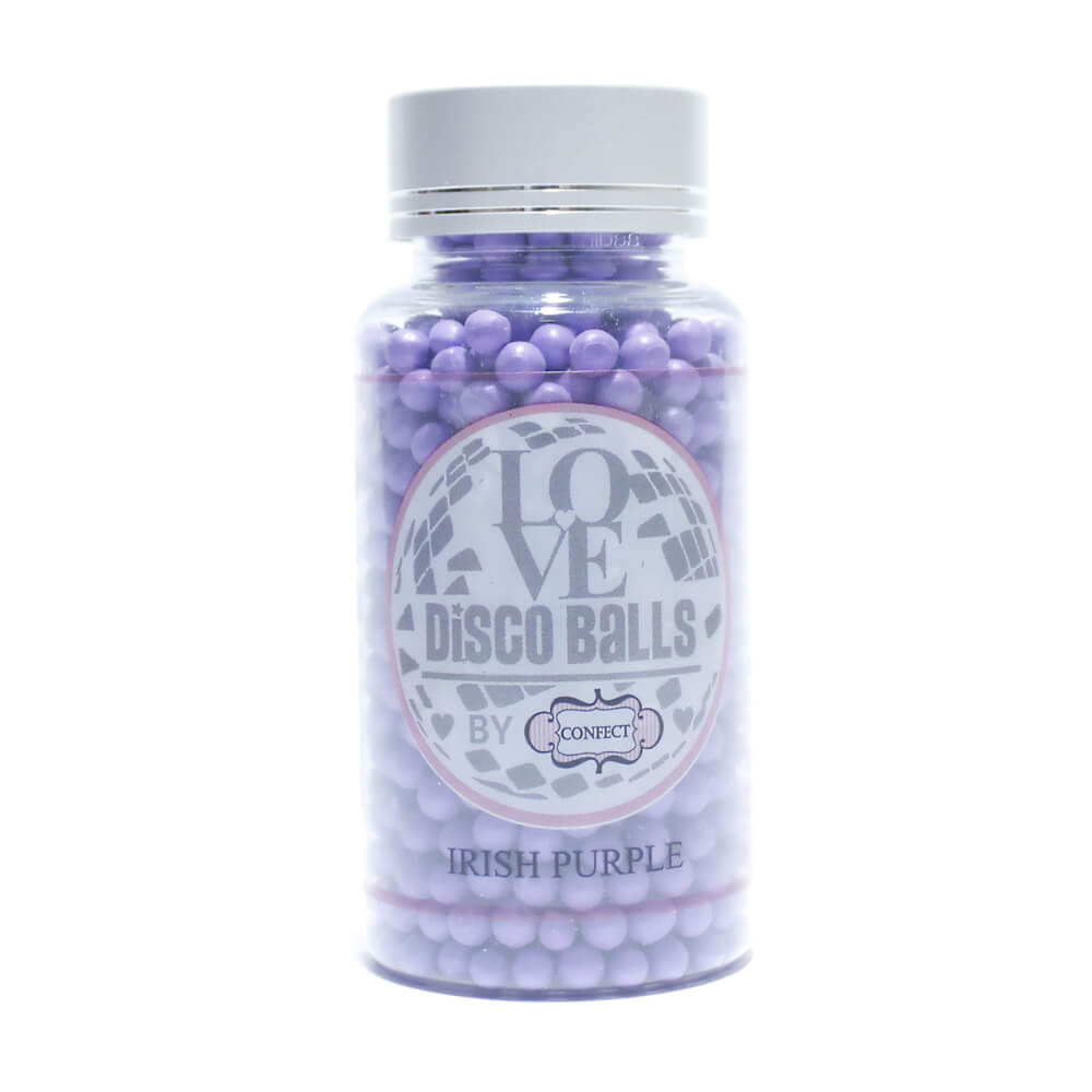 confect irish purple disco balls sprinkles 6 mm 120 gms
