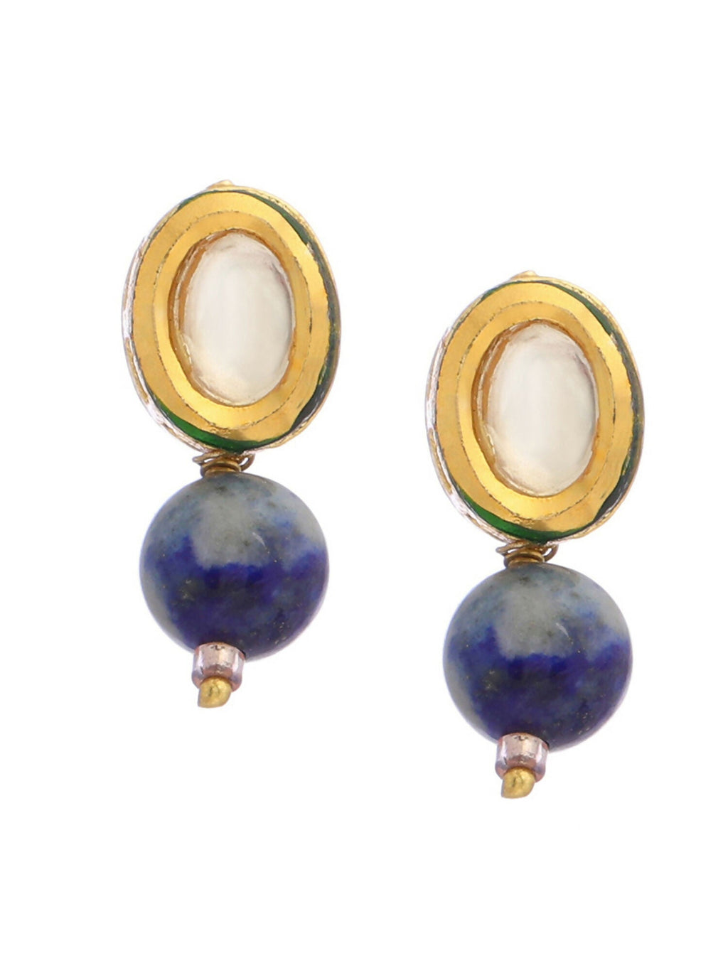 Ruby Raang Blue Lapis Lazuli Kundan Studs - Distacart