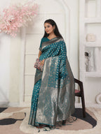 Shree Shyam Fashion Lichi Silk Rama Saree - Distacart
