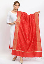 Mominos Fashion Moeza Women's Banarsi Silk Woven Design Red Dupatta - Distacart