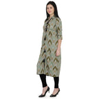 Kanoor Women's Multicolour A line Collar neck kurti