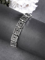 NVR Women American Diamond Rhodium-Plated Link Bracelet - Distacart