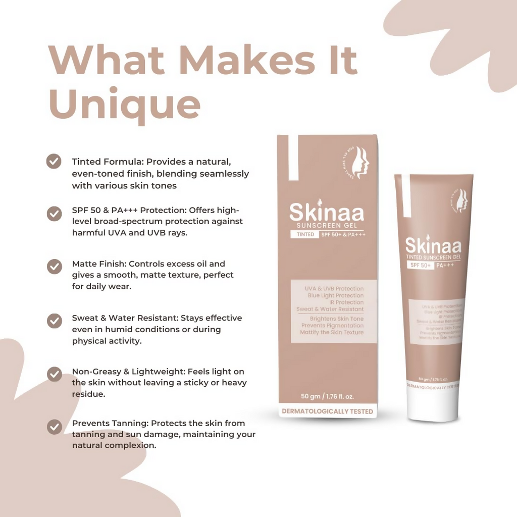 Skinaa Tinted Sunscreen SPF 50 PA+++ UVA & UVB Protection