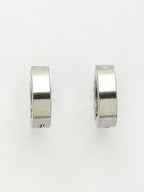 NVR Men's Silver-Plated Stainless Steel Hoop Earrings - Distacart