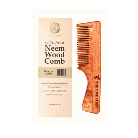The Pure Story Oil Infused Neem Wood Handle Comb