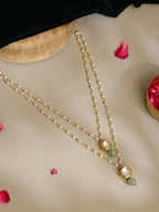 Ruby Raang Green Aventurine & Kundan Necklace