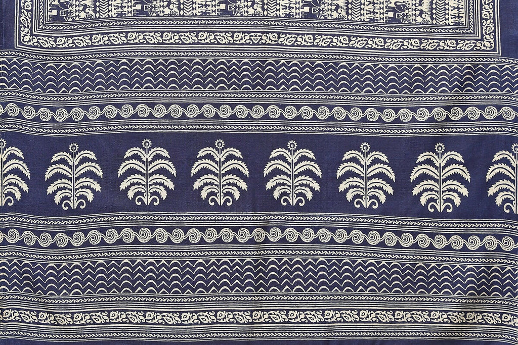 Vamika navy Printed Art Silk Saree