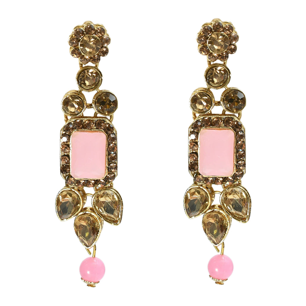 Mominos Fashion Johar Kamal Gold-Plated Brass Finish Kundan/Stone Choker For Women (Baby Pink) - Distacart