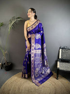 Joban Fashion Purple Paisley Soft Silk Banarasi Saree - Distacart