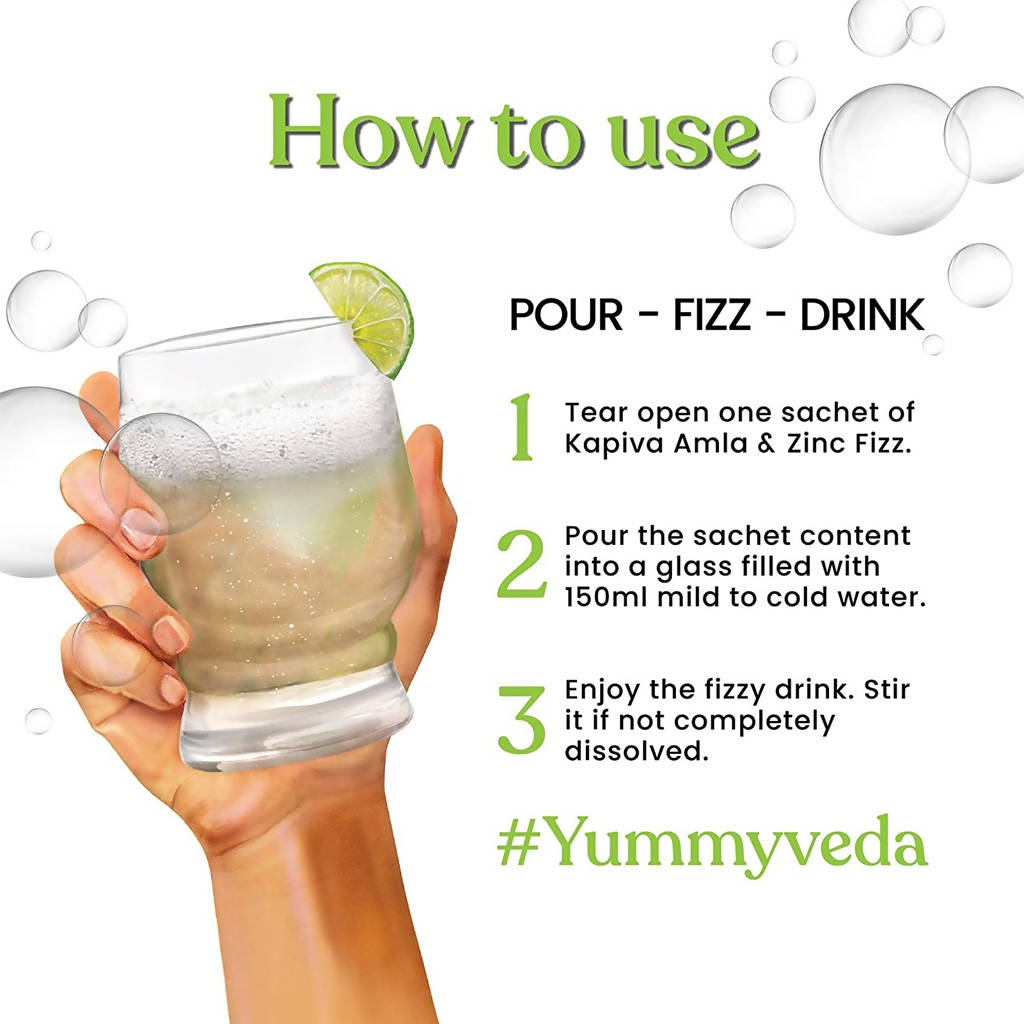 Kapiva Ayurveda Amla & Zinc Fizz - Lime Flavour