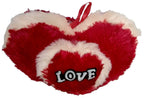 Red & Milky Love Heart Shape Pillow (Fur) Cushion