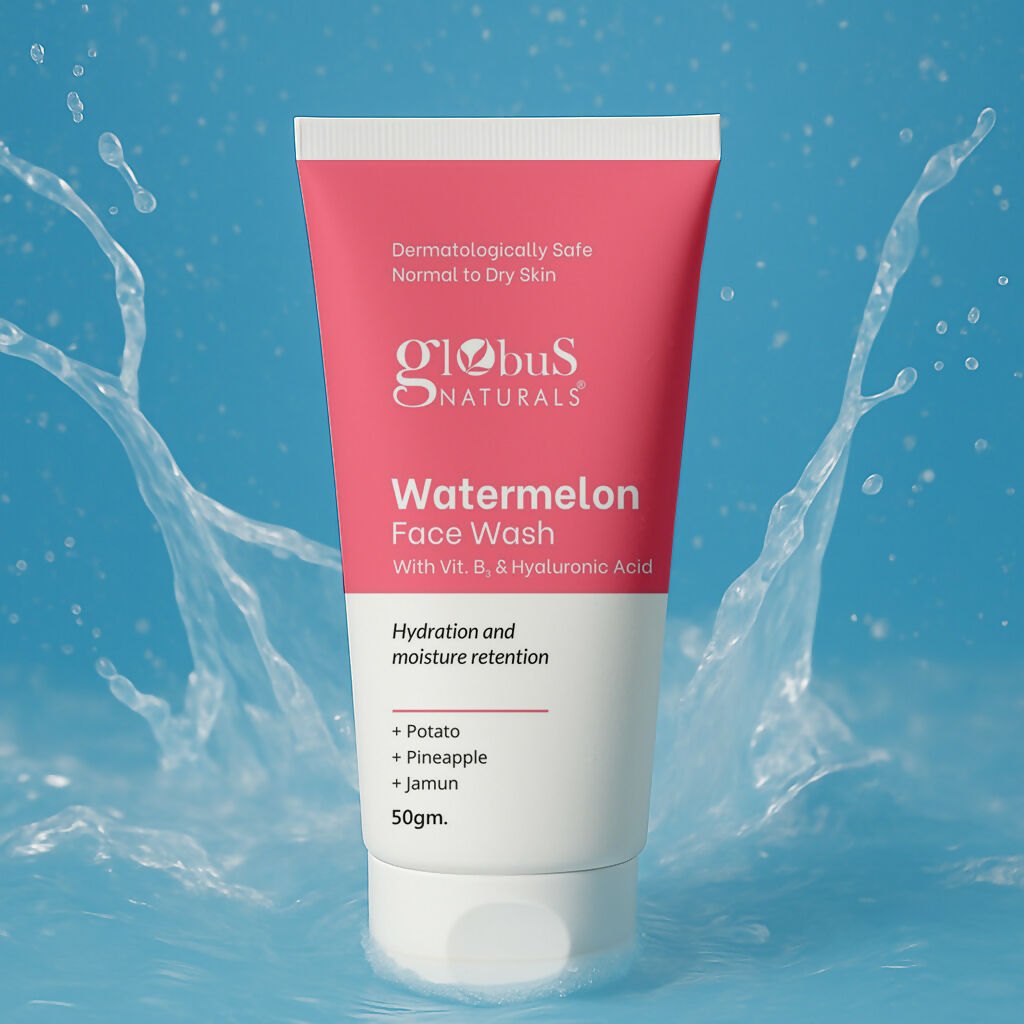 Globus Naturals Watermelon Face Wash with Vitamin B3 & Hyaluronic Acid - Distacart