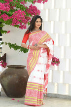 Beatitude White Cotton Handloom Jamdani Saree