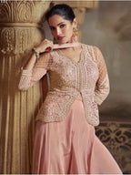 Anaita Baby Pink Georgette Readymade Suit with Embroidery Work - Distacart