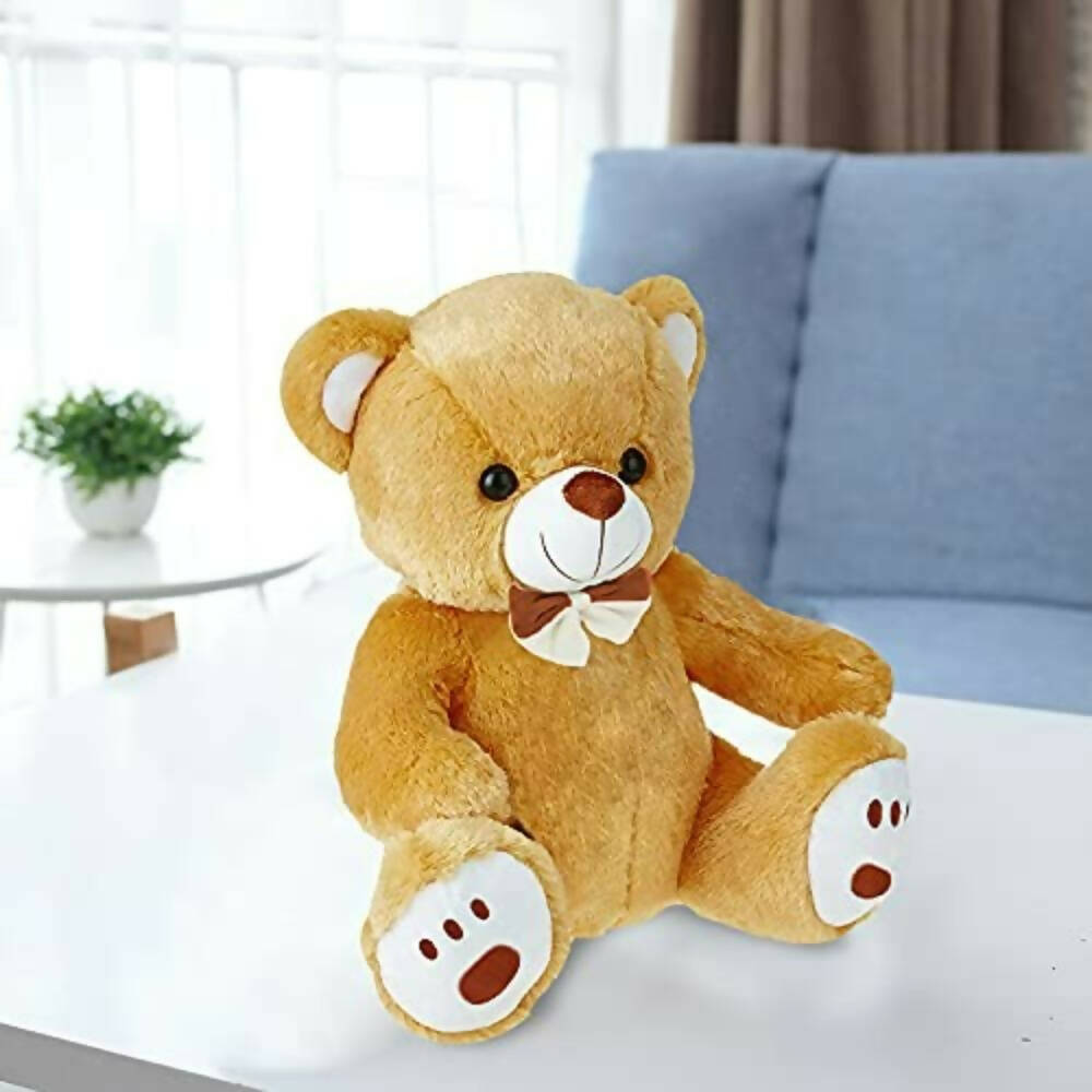 Webby Plush Cute Sitting Teddy Bear Soft Toys With Neck Bow (Brown Color)