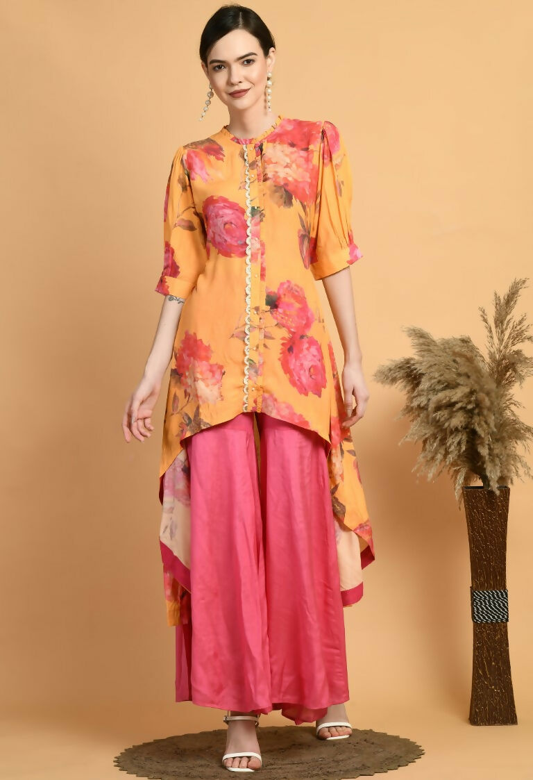 Joban Fashion Mustard Maslin Kurta Set